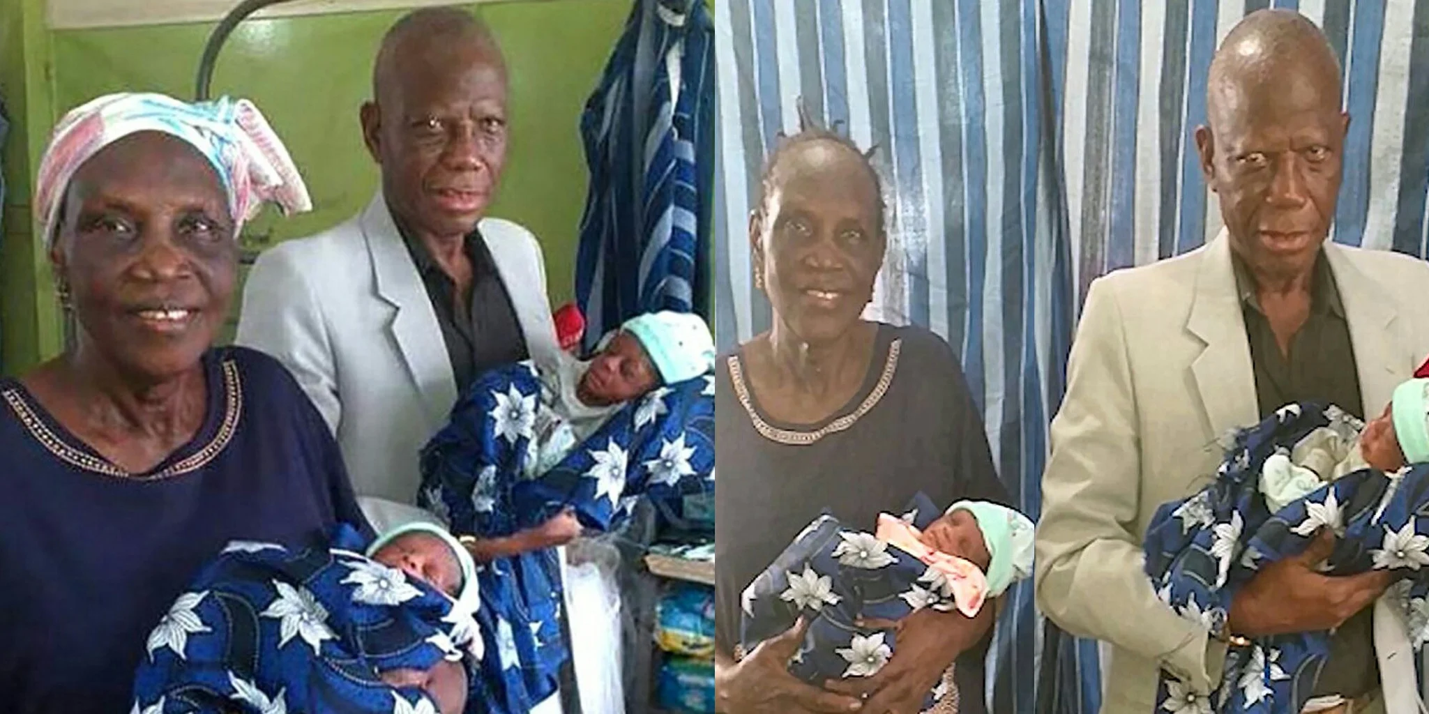 A 68-year-old woman gives birth to twins after nearly 50 years of trying to have children.