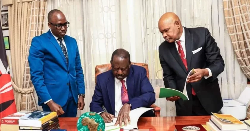 Raila Confident in Bid for AU Chair as He Signs AU Seat Application Documents